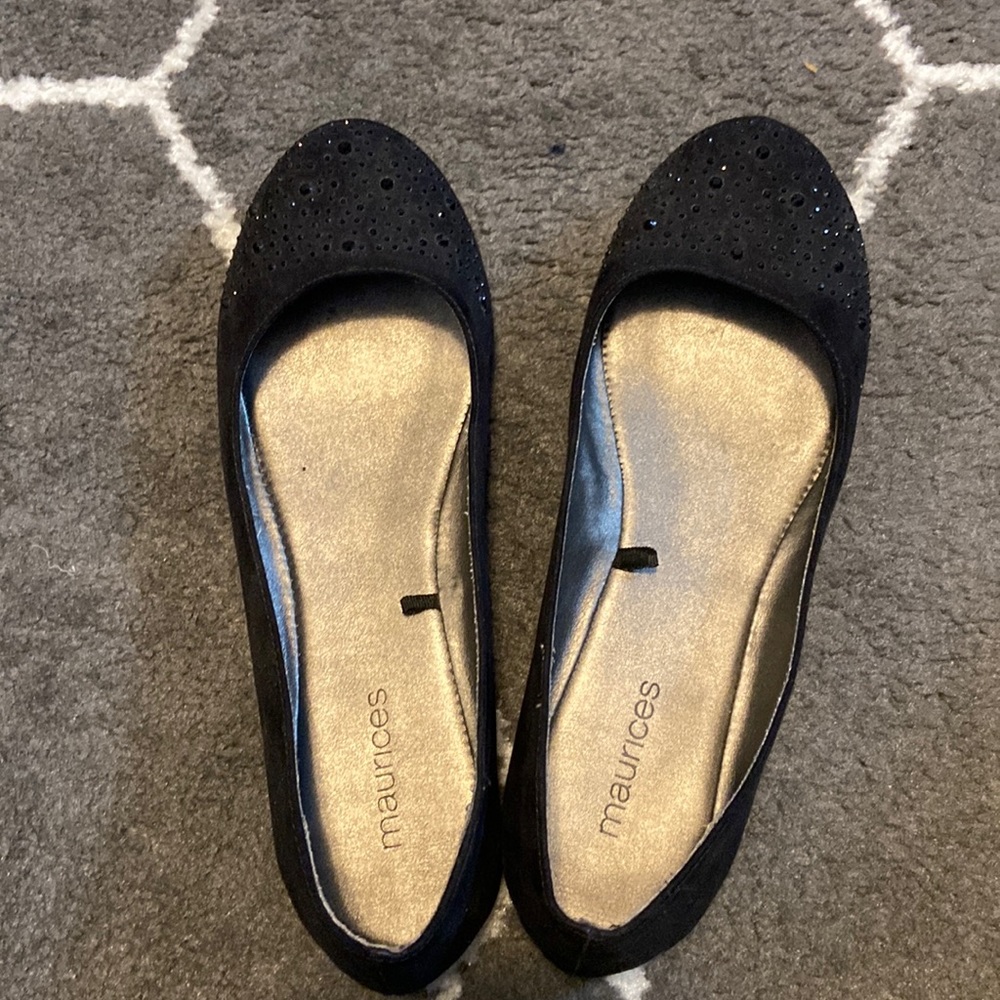 Black flats with sparkle